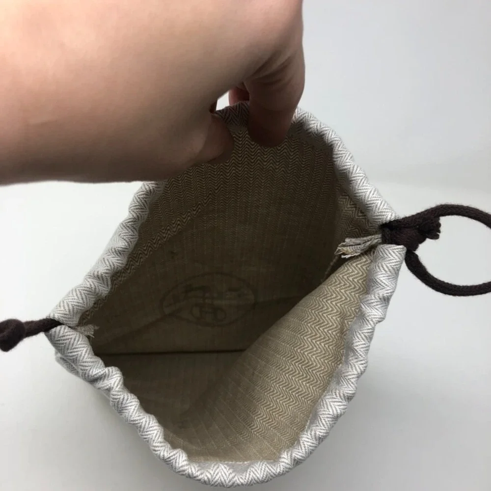 Authentic Hermes Dust Bag Fabric Storage Travel Logo Handbag Shoe Belt 14x8